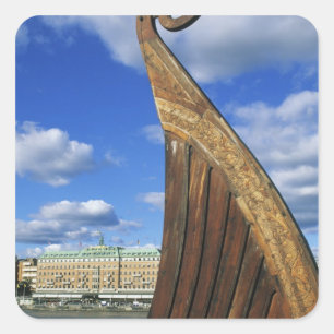 Schweden, Stockholm, Hafen, Gamla Stan, Quadratischer Aufkleber