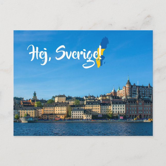 Schweden Stockholm Hej Sverige Postcross Postkarte (Vorderseite)