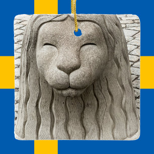 Schweden Stone Lion Statue Stockholm Foto Keramikornament