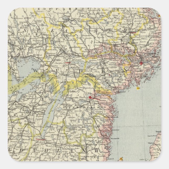 Schweden, Süden Quadratischer Aufkleber (Vorderseite)