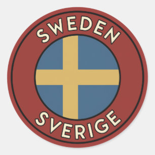 Schweden Sverige Runder Aufkleber