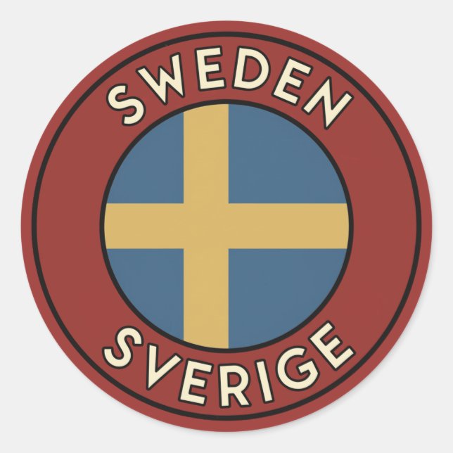 Schweden Sverige Runder Aufkleber (Vorderseite)