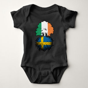 Schweden Swedish Irish Ireland Tree Roots Flag Baby Strampler