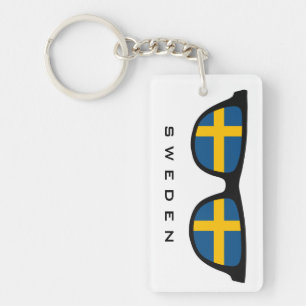 Schweden teilt benutzerdefinierte Text- und Farbsc Schlüsselanhänger