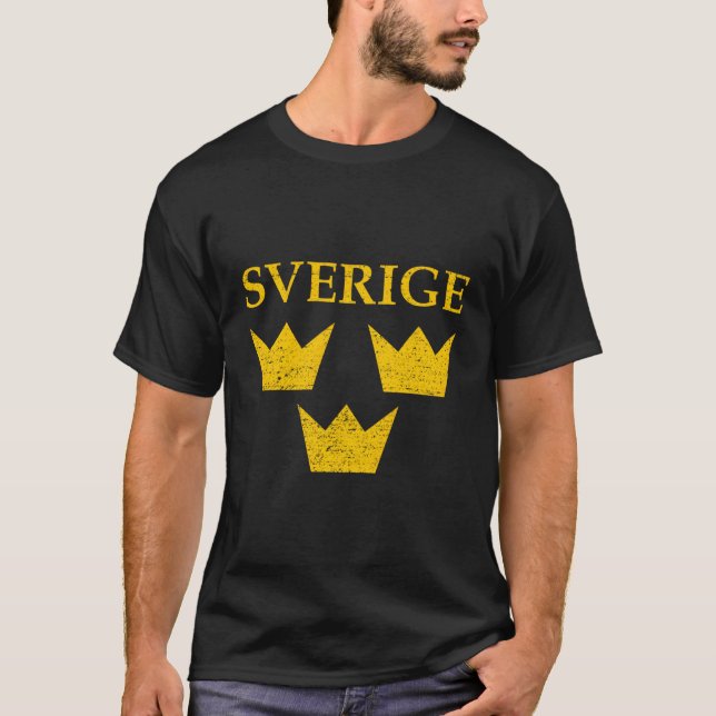 Schweden Three Crowns Sverige Tre Kronor T-Shirt (Vorderseite)