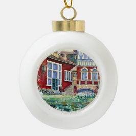 Schweden, Traditionelle Landschaft Keramik Kugel-Ornament