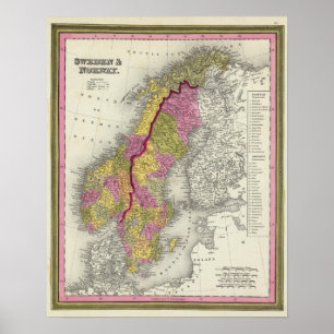 Schweden u. Norwegen Poster
