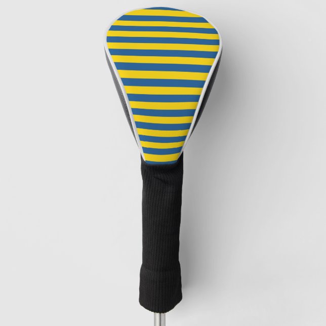 Schweden Ukraine Flagge Streifen Linien Muster bla Golf Headcover (Vorderseite)