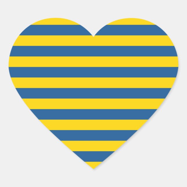 Schweden Ukraine Flagge Streifen Linien Muster bla Herz-Aufkleber (Vorderseite)