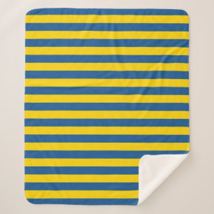 Schweden Ukraine Flagge Streifen Linien Muster bla Sherpadecke