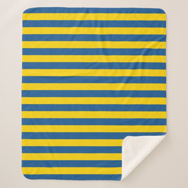 Schweden Ukraine Flagge Streifen Linien Muster bla Sherpadecke (Vorderseite)