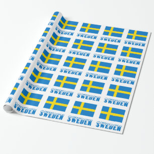Schweden und die schwedische Flagge Geschenkpapier