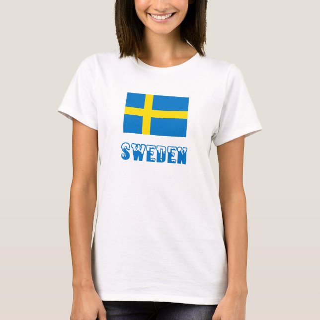 Schweden und die schwedische Flagge T-Shirt (Vorderseite)