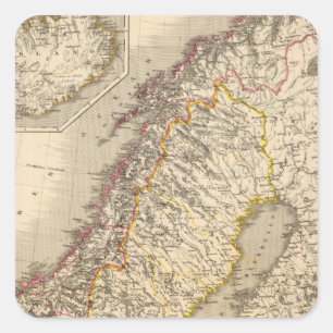 Schweden und Norwegen 5 Quadratischer Aufkleber