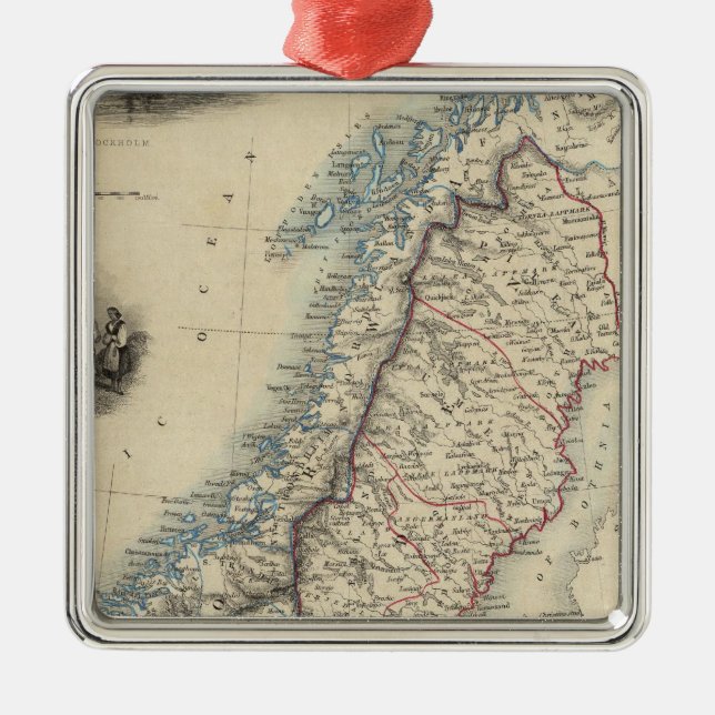 Schweden und Norwegen 8 Silbernes Ornament (Vorne)