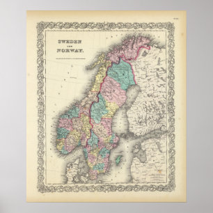 Schweden und Norwegen Poster