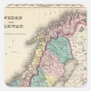 Schweden und Norwegen Quadratischer Aufkleber
