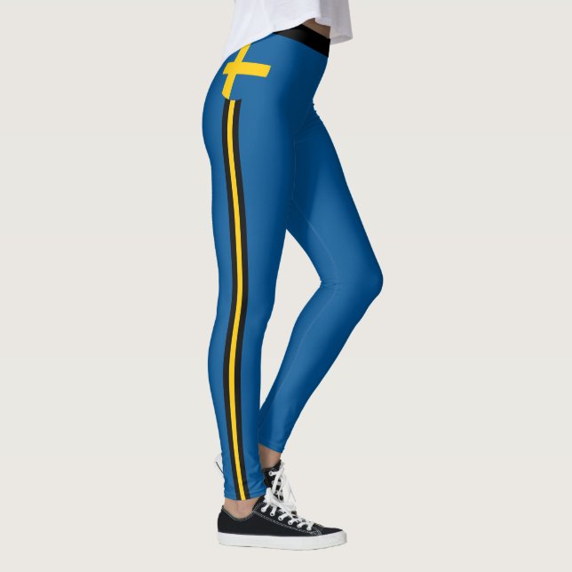 Schweden und Schweden Flag Mode, Reise-/Sportfan L Leggings (Rechts)