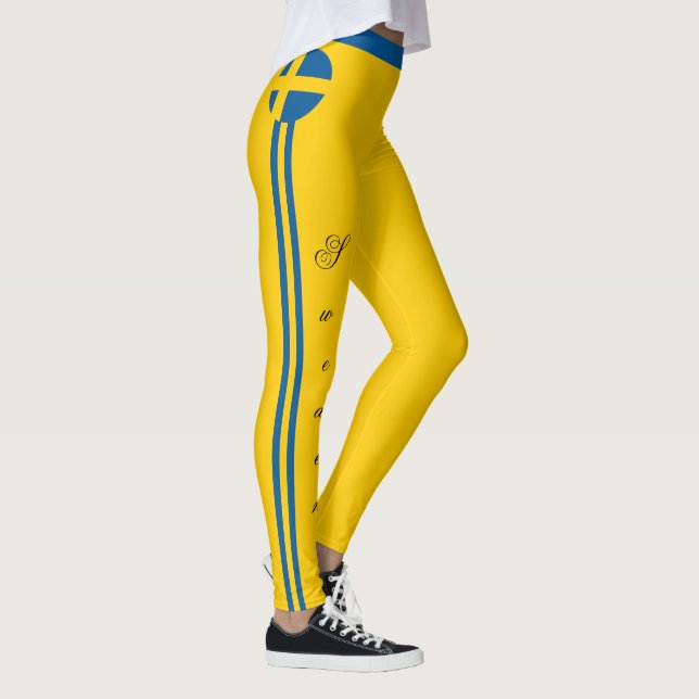 Schweden und Schweden Flag Mode, Reise-/Sportfans Leggings (Rechts)