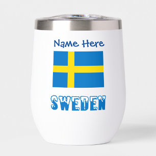 Schweden und schwedische Flagge Blau Personalisier