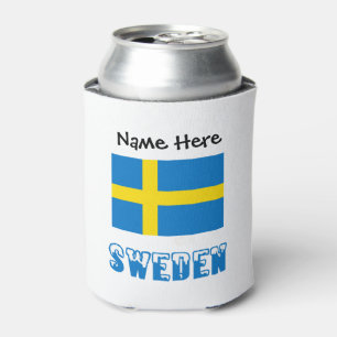 Schweden und schwedische Flagge mit deinem Namen Dosenkühler