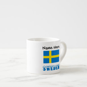 Schweden und schwedische Flagge mit Ihrem Namen Espressotasse