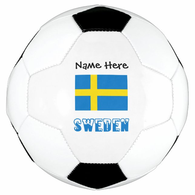 Schweden und Schwedische Flagge mit Ihrem Namen Fu Fußball (Vorderseite)