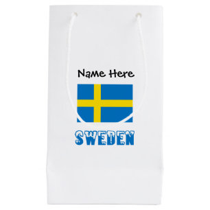 Schweden und schwedische Flagge mit Ihrem Namen Kleine Geschenktüte