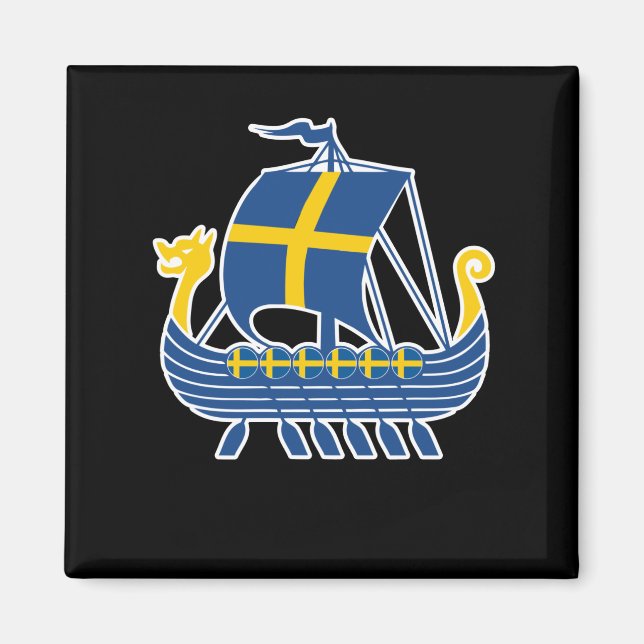 Schweden Viking Ship Gift Valhalla Swedish Viking Magnet (Vorne)