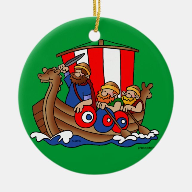 Schweden - Viking-Weihnachtsverzierung Keramik Ornament (Vorne)