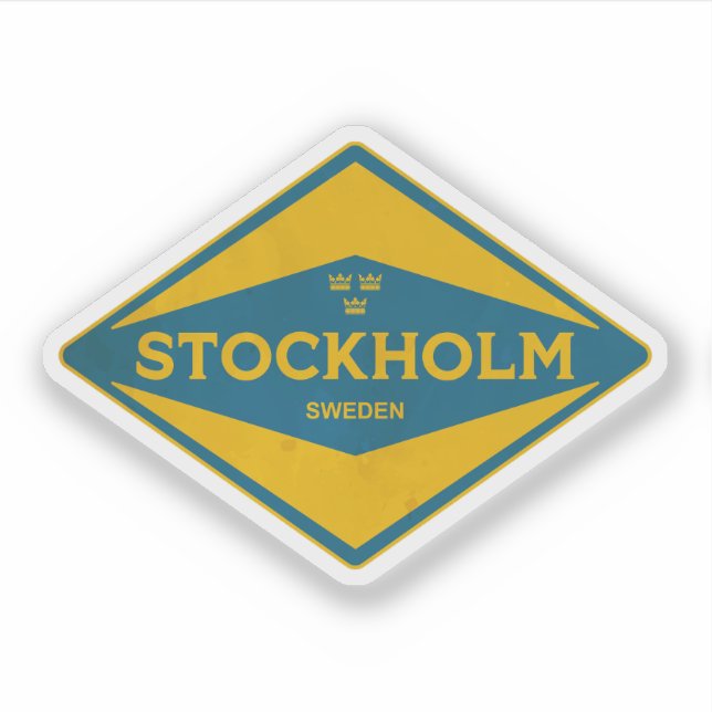 Schweden Vintag Aufkleber (Vorderseite)