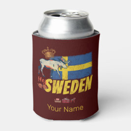 Schweden Vintage Flagge Retro Elche Urlaub Souveni Dosenkühler