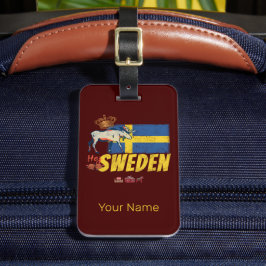 Schweden Vintage Flagge Retro Elche Urlaub Souveni Gepäckanhänger