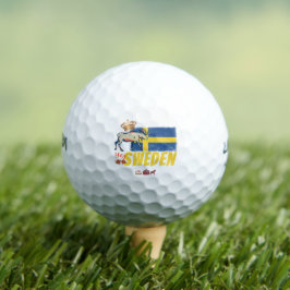 Schweden Vintage Flagge Retro Elche Urlaub Souveni Golfball
