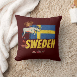 Schweden Vintage Flagge Retro Elche Urlaub Souveni Kissen