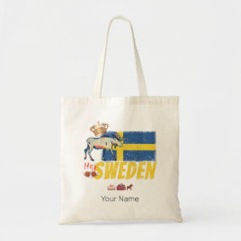 Schweden Vintage Flagge Retro Elche Urlaub Souveni Tragetasche