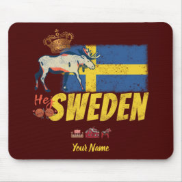 Schweden Vintage Flagge und Elche Souvenir Mousepad