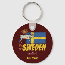 Schweden Vintage Flagge und Elche Souvenir