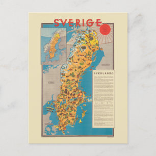 Schweden Vintage Poster 1931 Postkarte