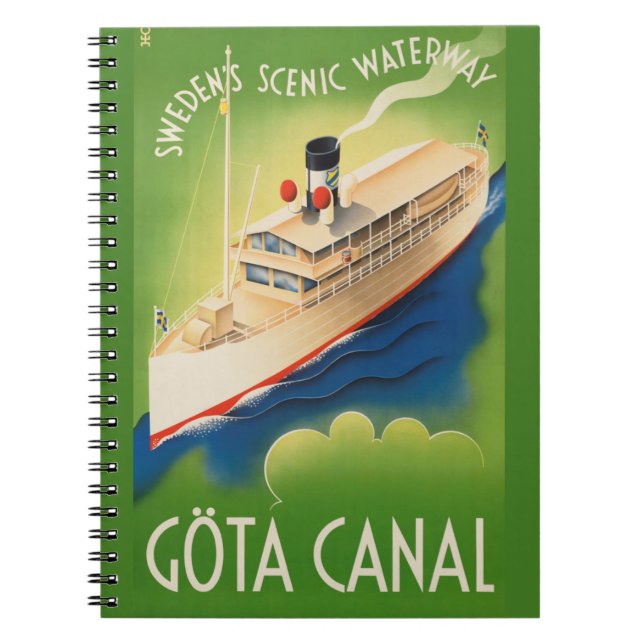 Schweden Vintage Travel Notebook Notizblock (Vorderseite)