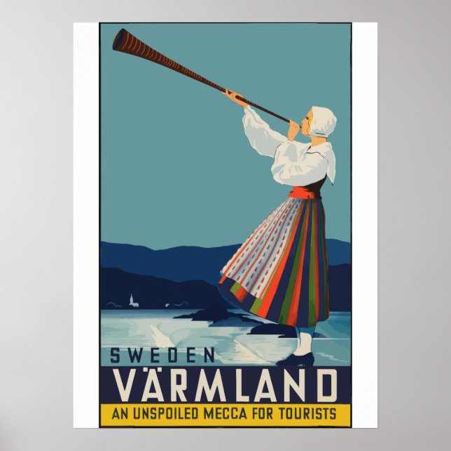 Schweden - Vintage Travel Poster (Vorne)