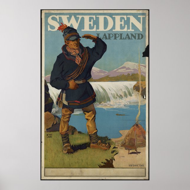 Schweden Vintage Travel Poster Ad Retro Prints (Vorne)
