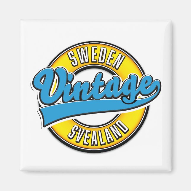 Schweden - Vintages Logo Magnet (Vorne)
