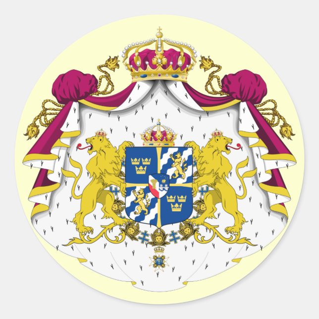 Schweden-Wappen-Aufkleber Runder Aufkleber (Vorderseite)