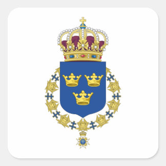 Schweden-Wappen Quadratischer Aufkleber
