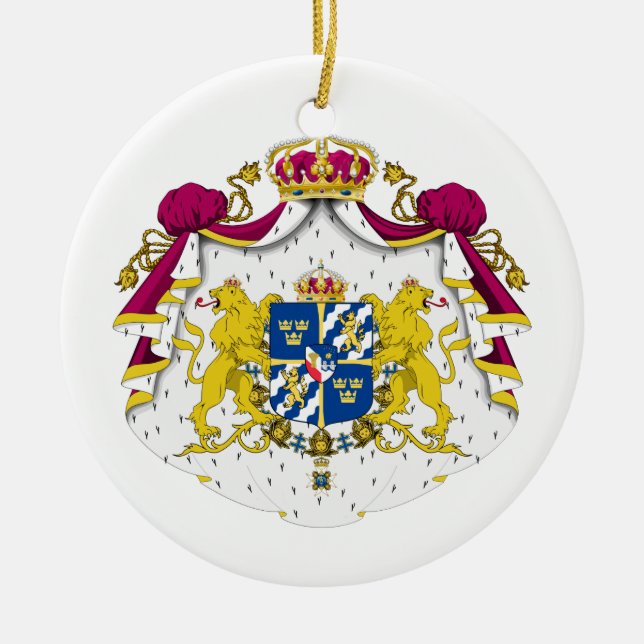 Schweden-Wappen Verzierung Keramikornament (Vorne)
