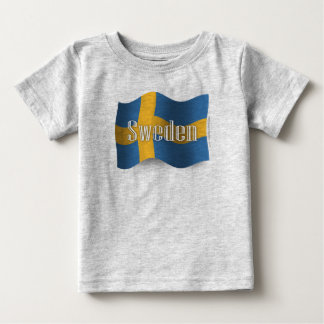 Schweden Waving Flag Baby T-shirt