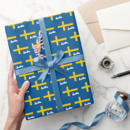 Schweden Wrapping Paper, Swedish Flag patriotic Geschenkpapier