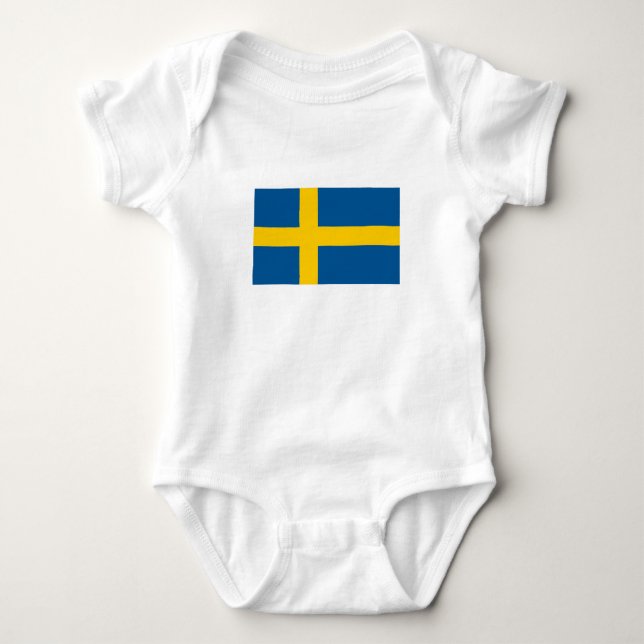 Schwedenflagge Baby Strampler (Vorderseite)