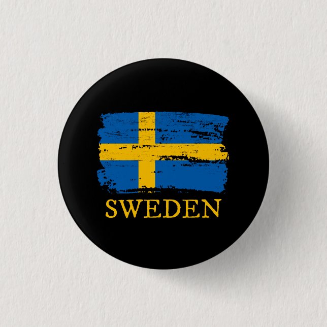 Schwedenflagge Button (Vorderseite)